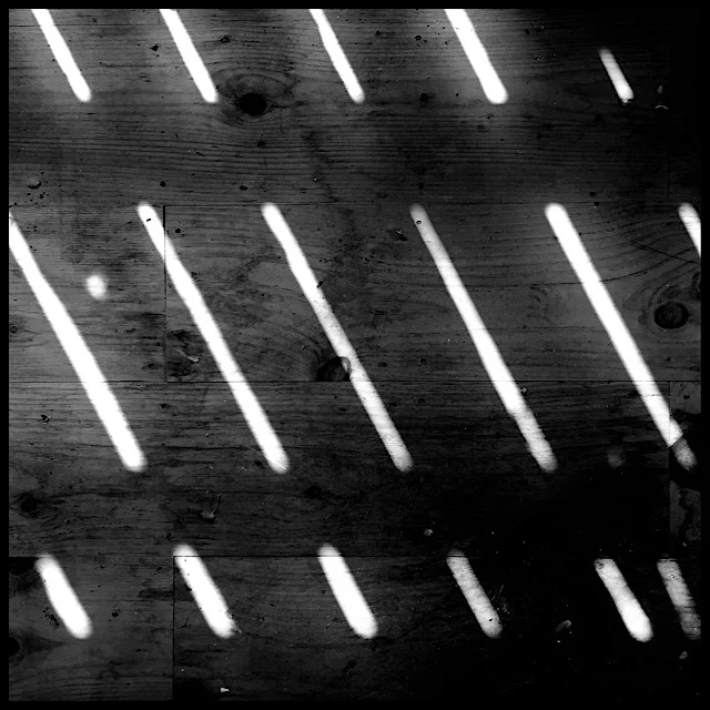 Sunlight stripes cast through barn wall