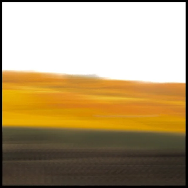 Rural landscape 3 at sunset from train gliding at 200 mph