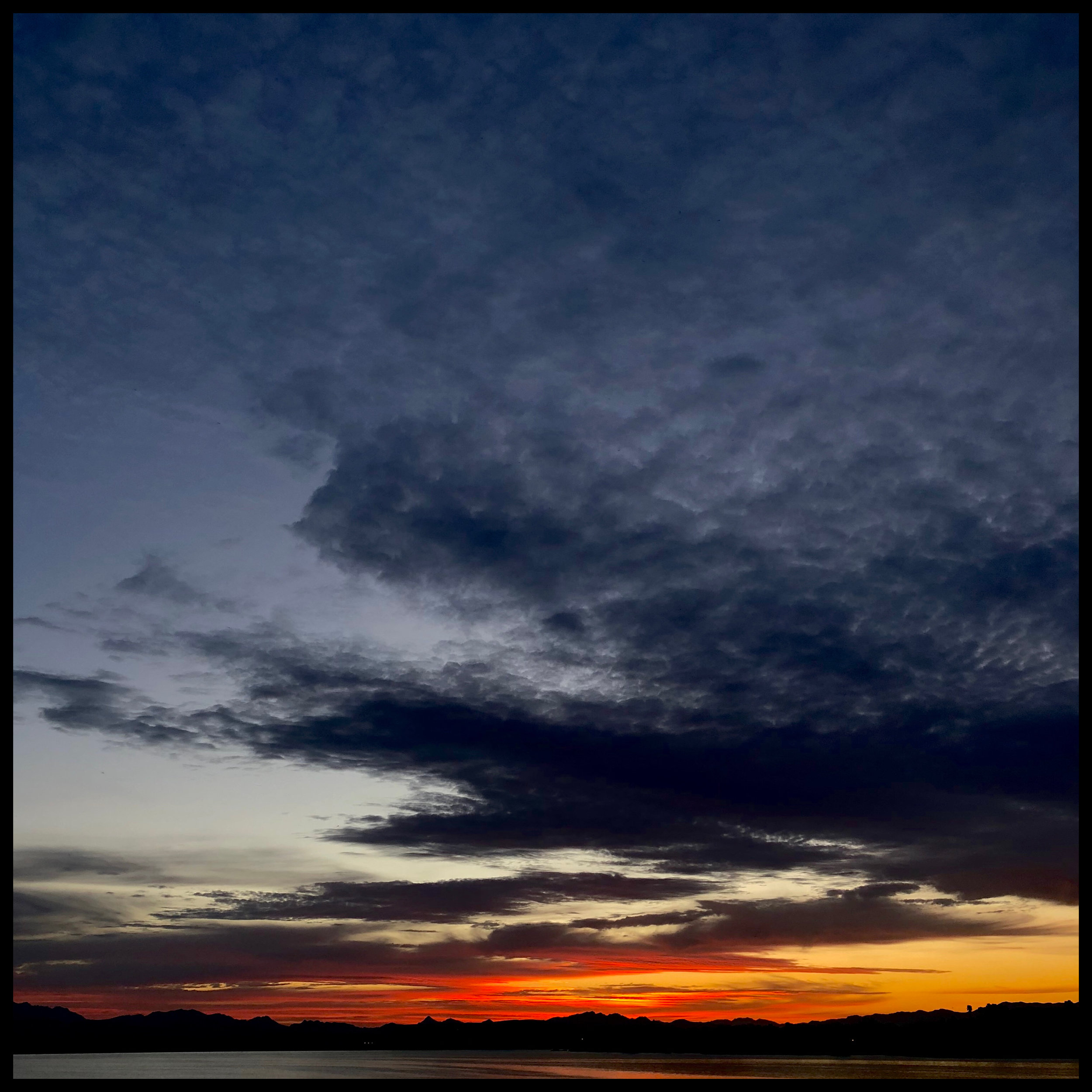 Mountain lake dawn horizon