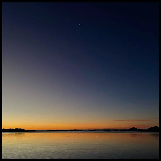 Crescent moon at dawn
