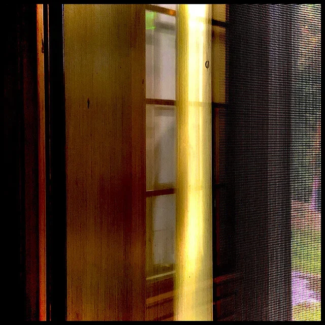 Wood, glass, and metal textures under interior and exterior indirect and reflected light