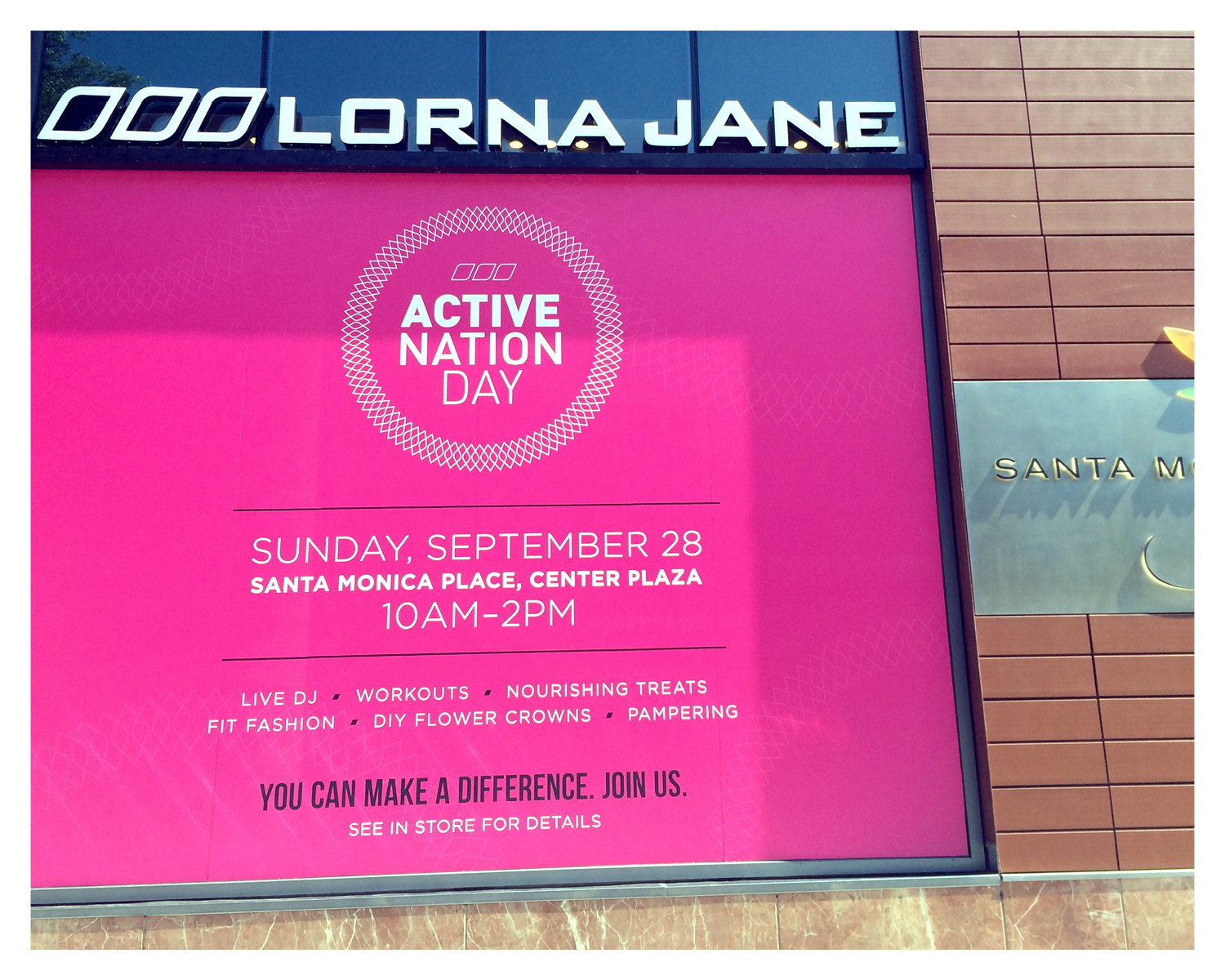  Lorna Jane Active Nation Day Window Graphic, Santa Monica Place (2014) 