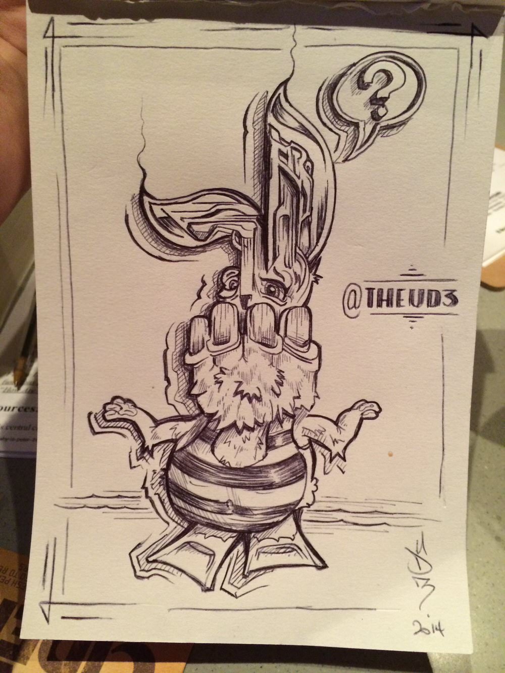 Rabbit-pub-hoppy-pest-cute-cuddly-easter-eggs-chocolate-horrifying-mistake-abomination-sam-shennan-theud3-ud3-design-illustration-art-sydney-australia-custom-graphic-designer-illustrator-mural-stre...