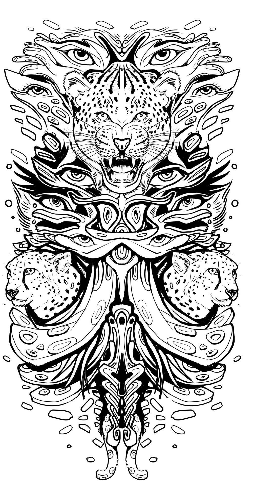 Custom Trippy Jungle Forearm Cheetah Tattoo 