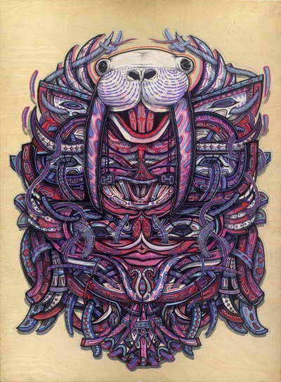 Sam-Shennan-psychedelic-mask-walrus-original-artwork-painting-trippy-intricate-detailed-posca-wood-process-primitive-tribal-trippy-Walrus-400px.jpg