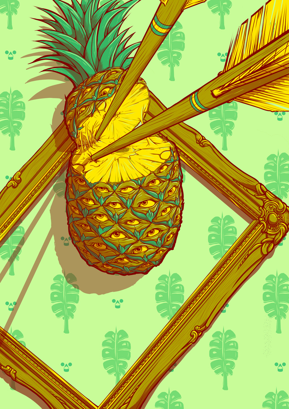 Psychedelic Pineapple Print