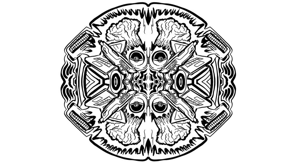 Games and explosive pokemon ball themed custom live art mandala