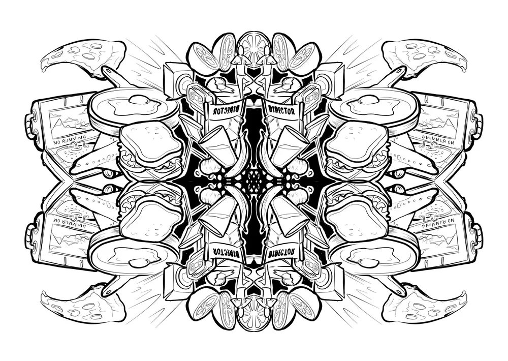 Breakfasts themed custom mandala illustration