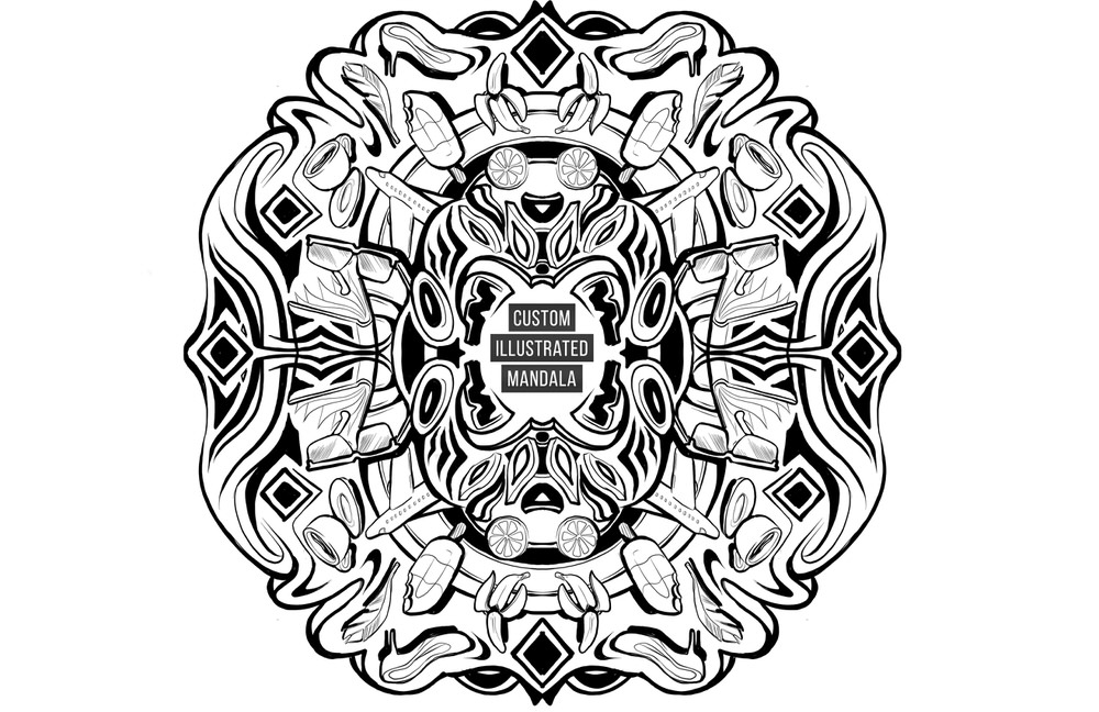 Custom mandala illustration digital live art