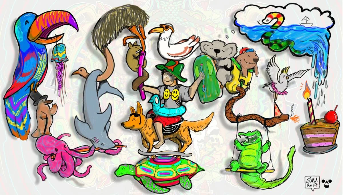 Lenovo sketch Australian animals