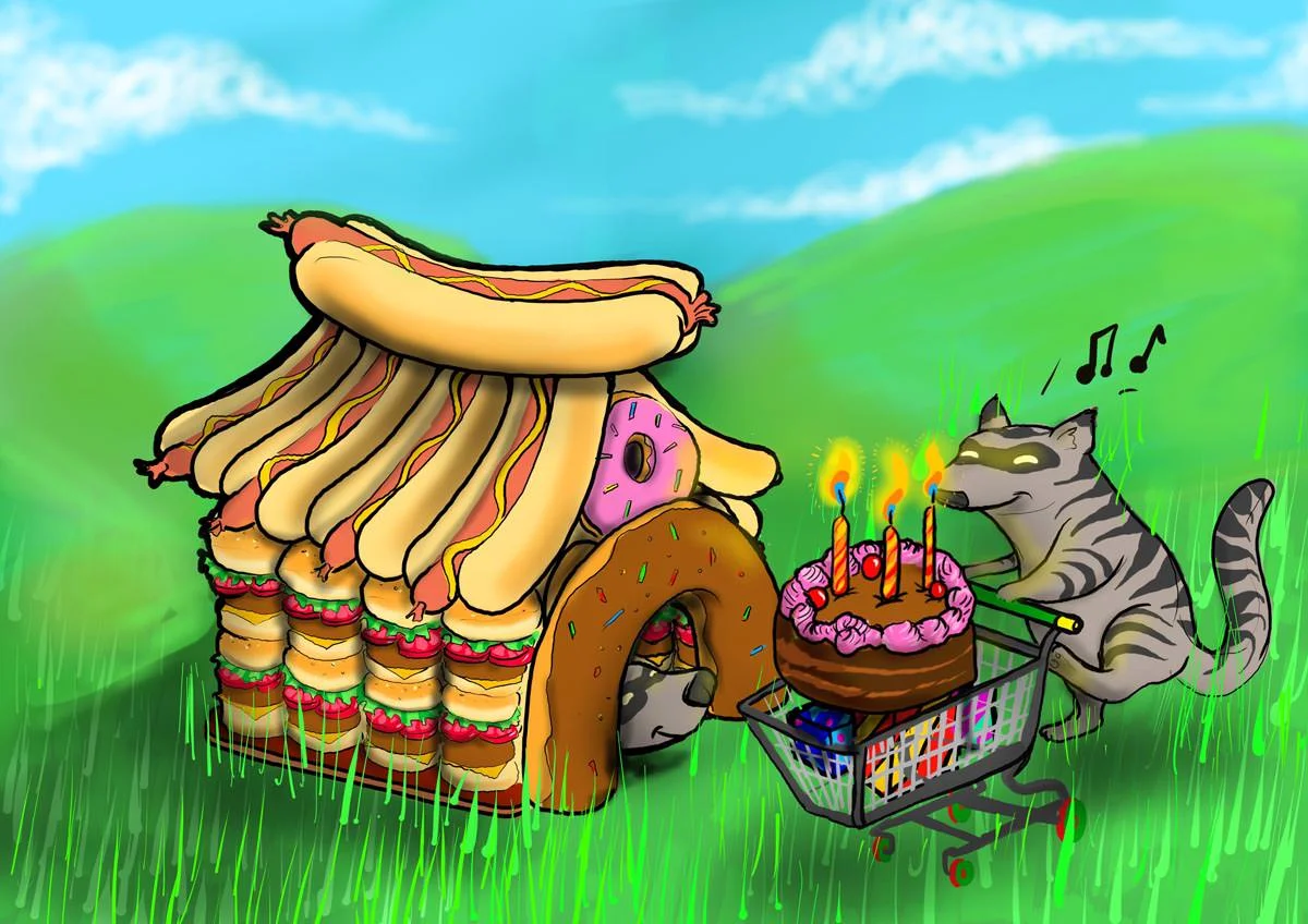 Lenovo Sketch hamburger hotdog house