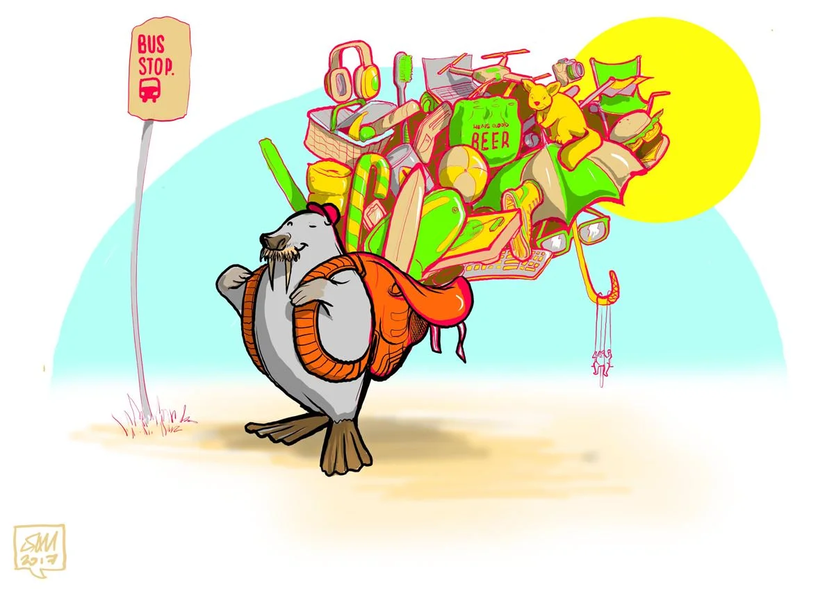 Lenovo sketch walrus leaving home