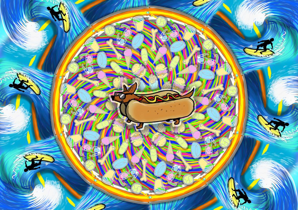 Lenovo sketch sausage dog mandala