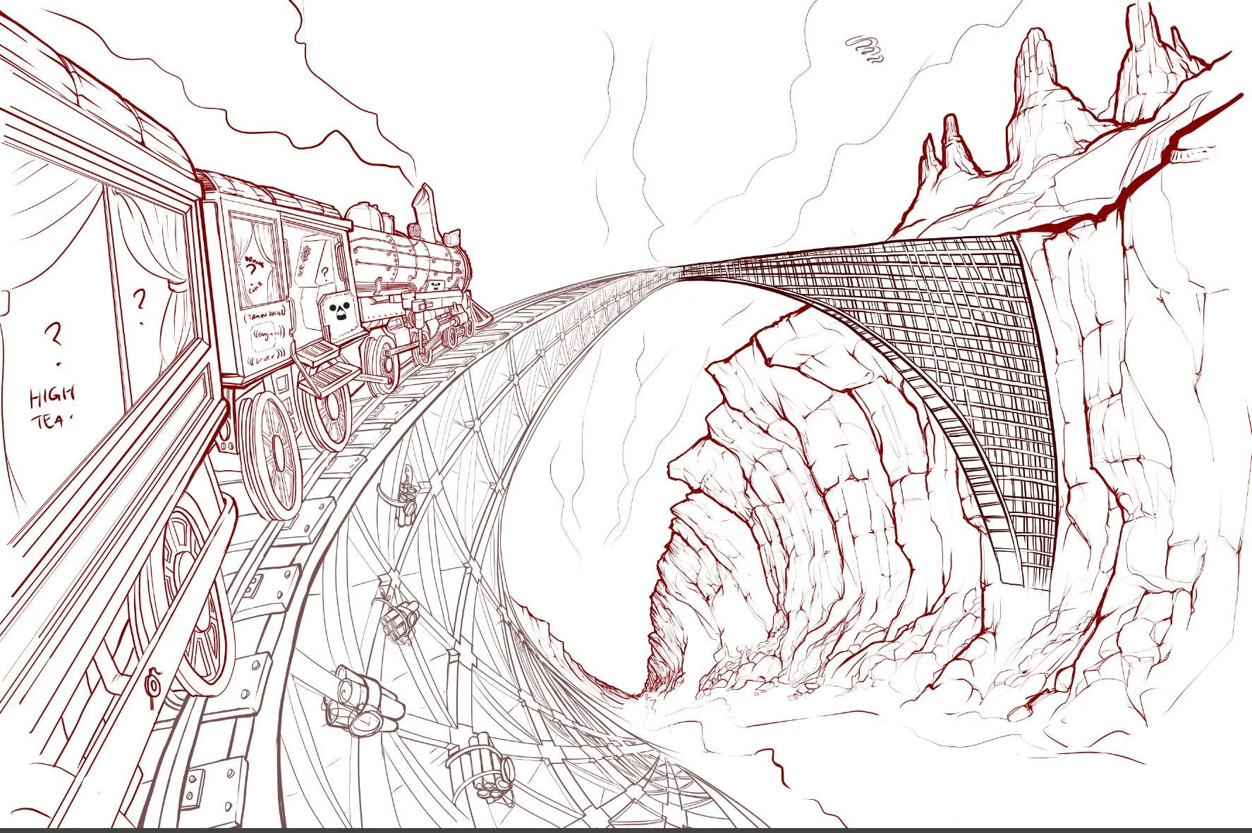 Train rough - line art.JPG