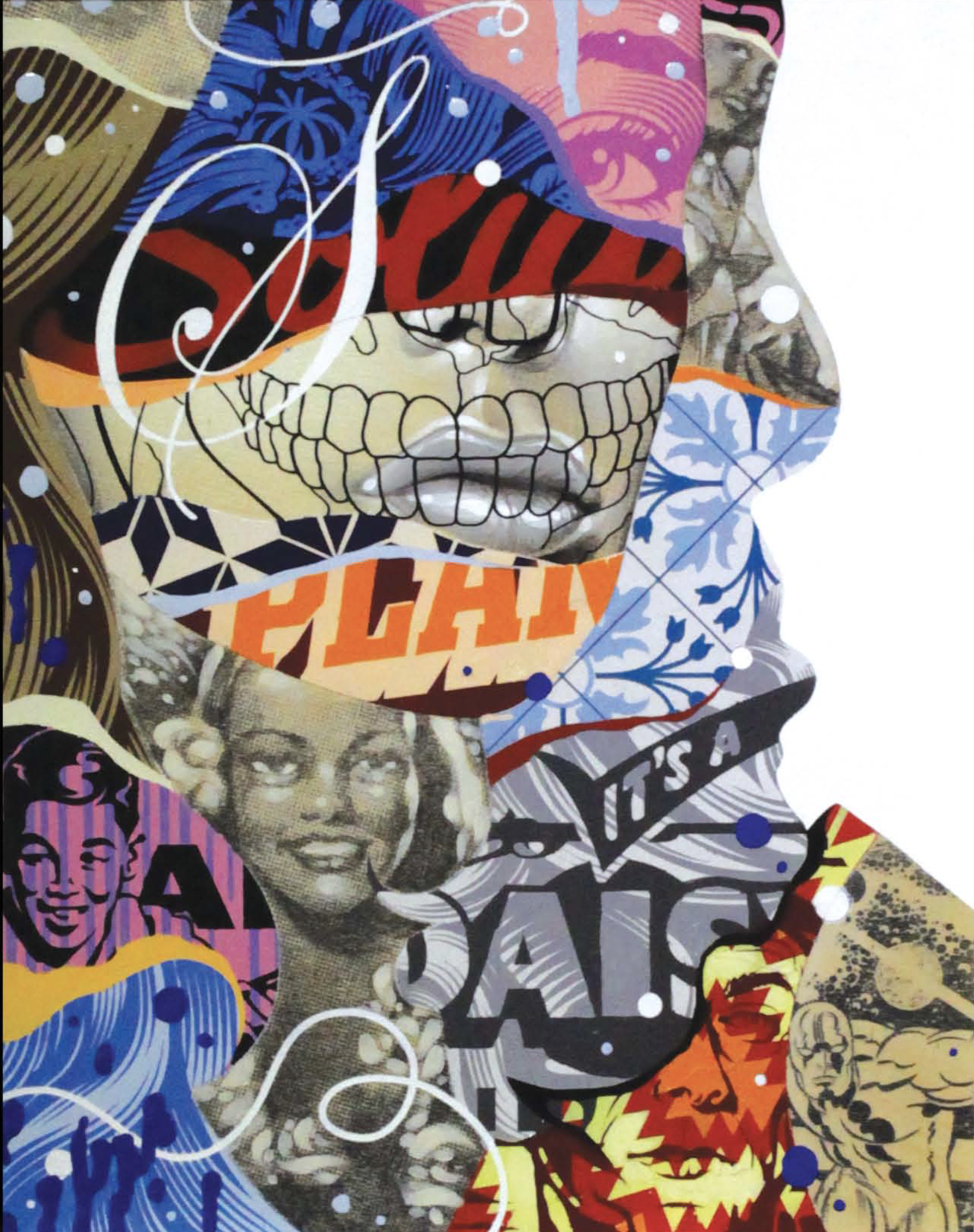 ‘SOLID PLAN’ 11” x 14” Aerosol, Acrylic, Silk-screen and Ink Transfer on Cradled Wood Panel Framed