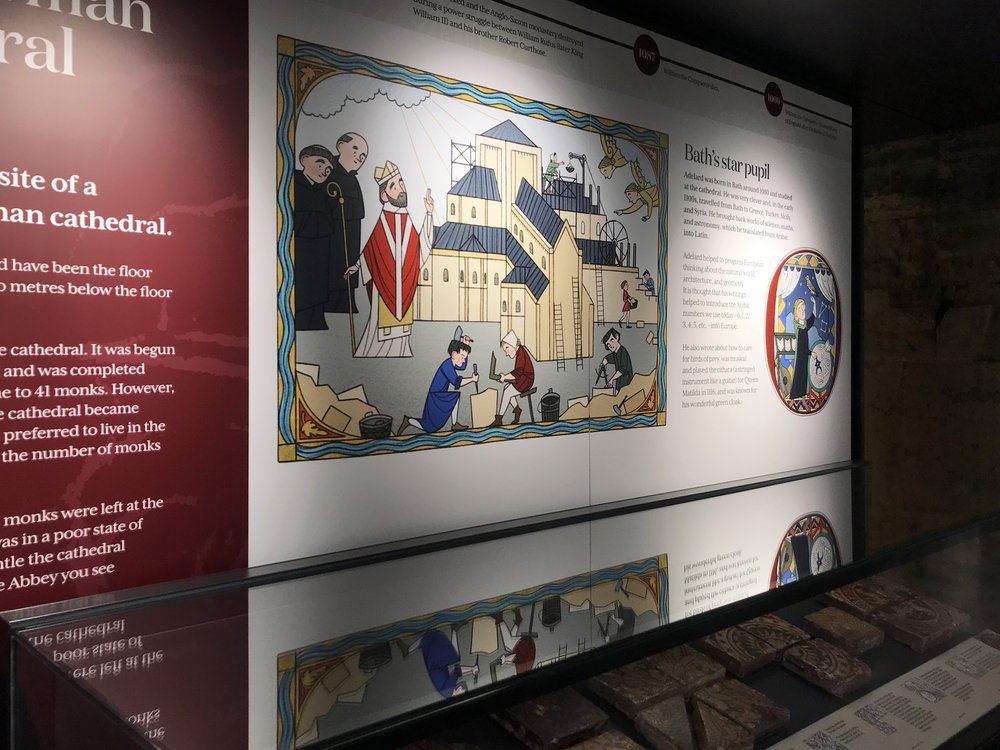 Bath Abbey_Discovery Centre Exhibition Illustrations_Norman Cathedral_Bishop John of Tours_Ailsa Burrows_05.jpg