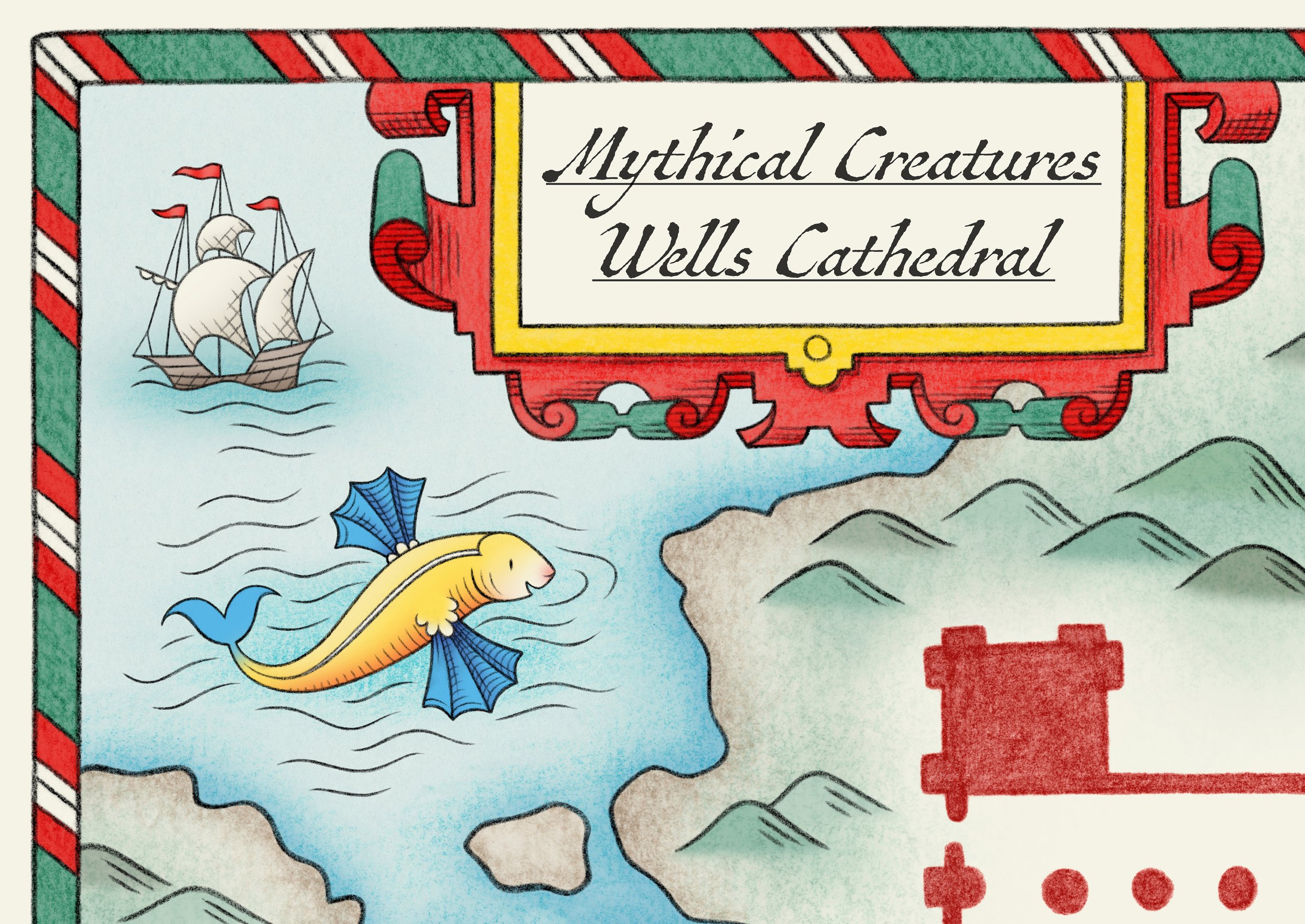 Wells Cathedral_Mythical Creatures_Illustrated Trail Map_Ailsa Burrows_02.jpg