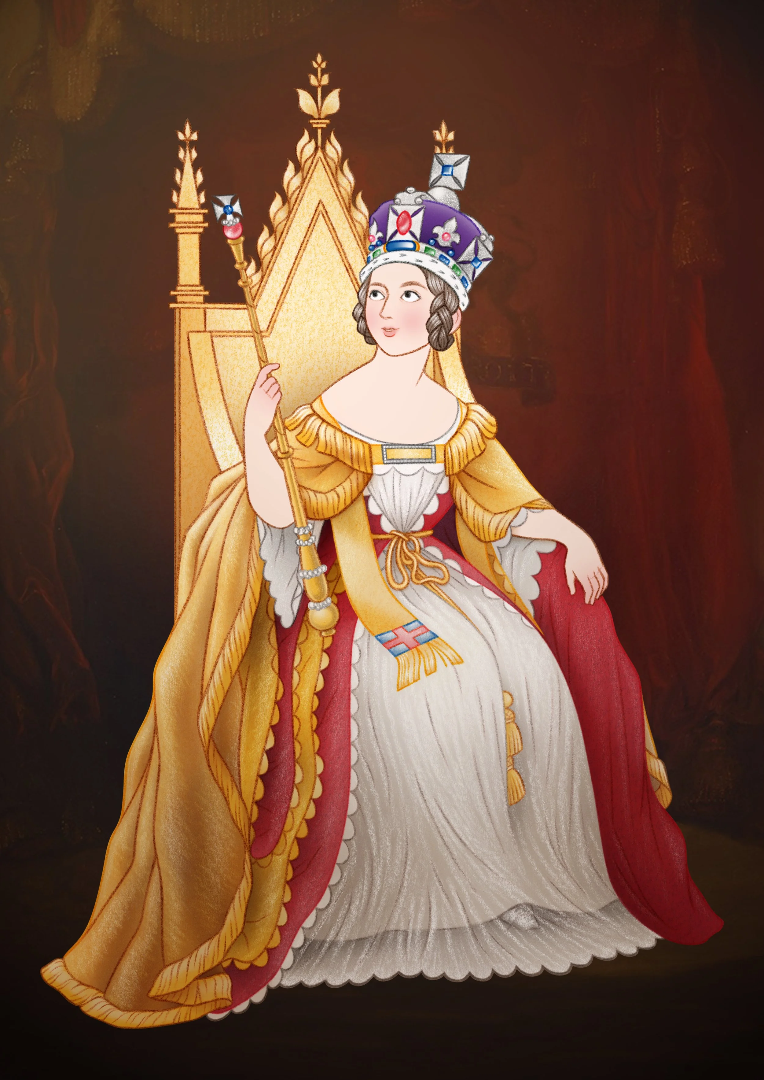 Westminster Abbey_Young Queen Victoria Illustration_Coronation Portrait_Ailsa Burrows_01.jpg