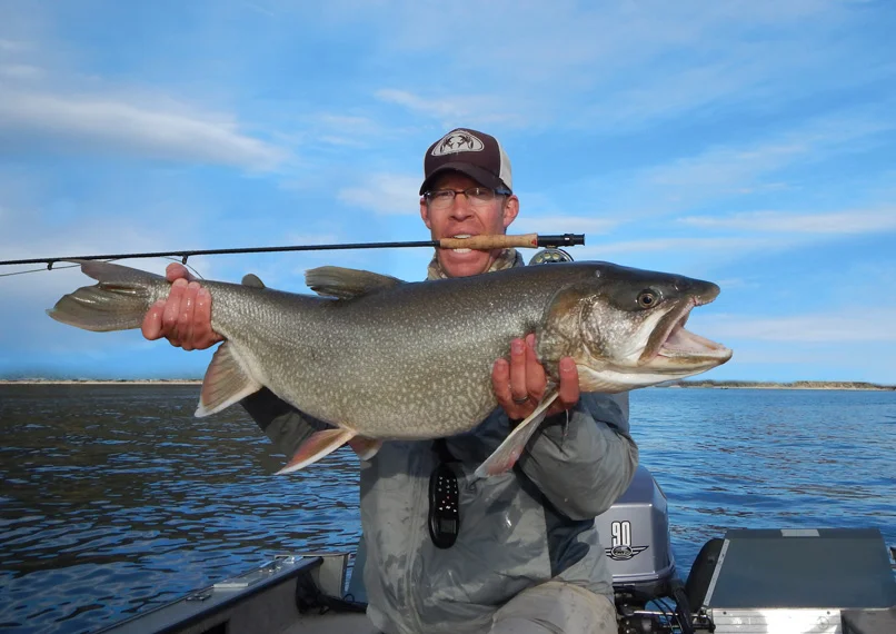 20 pound lake trout on a fly rod.