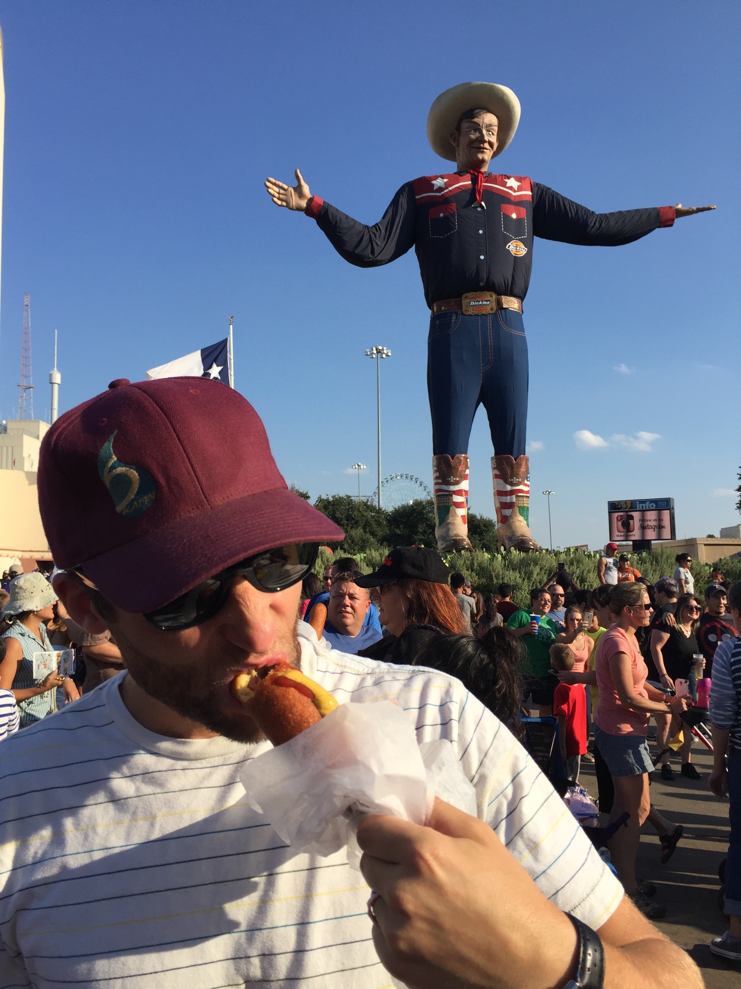 Fletchers jalapeno cheese corny dog at the State Fair of Texas