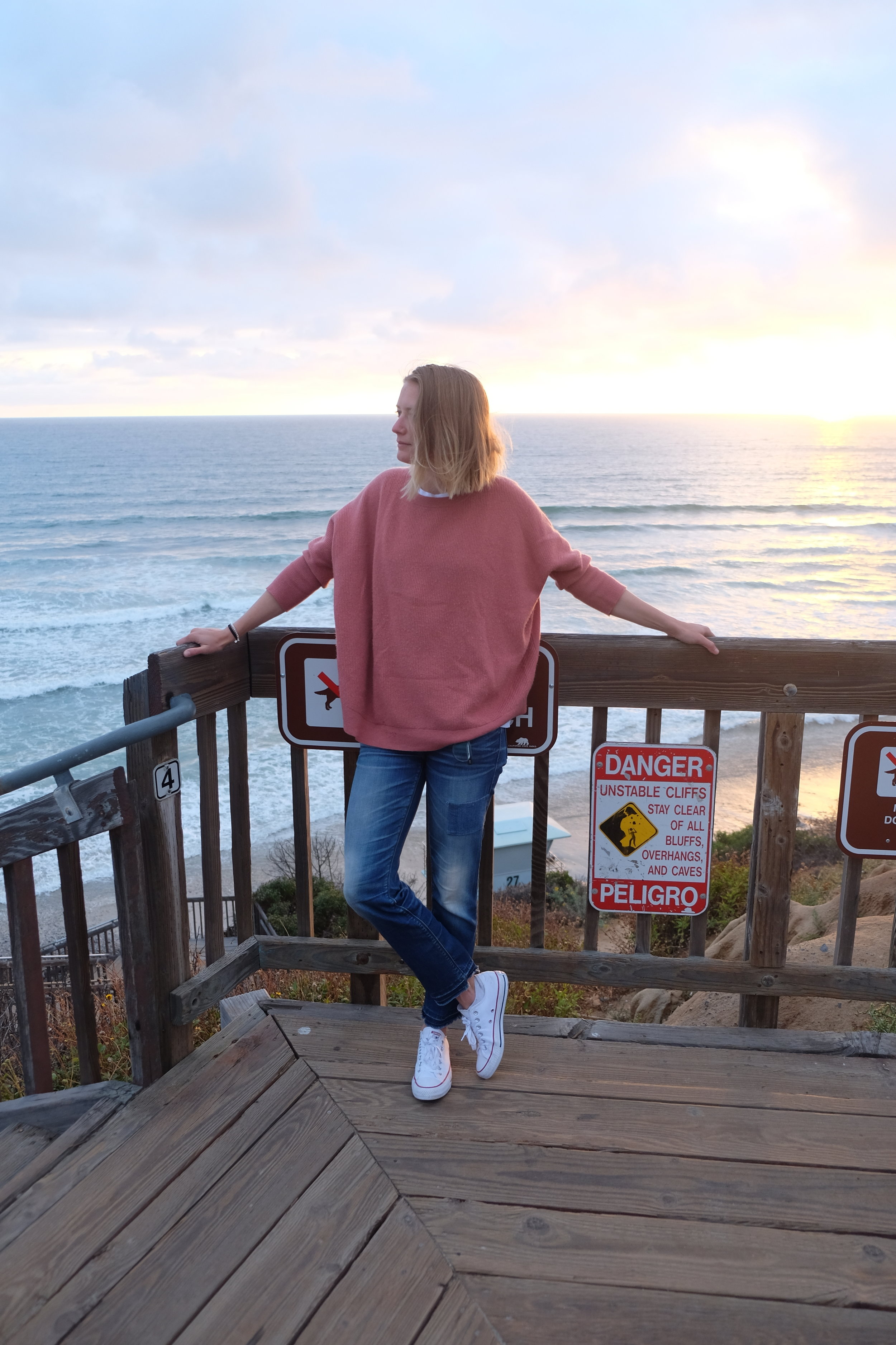 waiting for the sun set at South Carlsbad State Beach