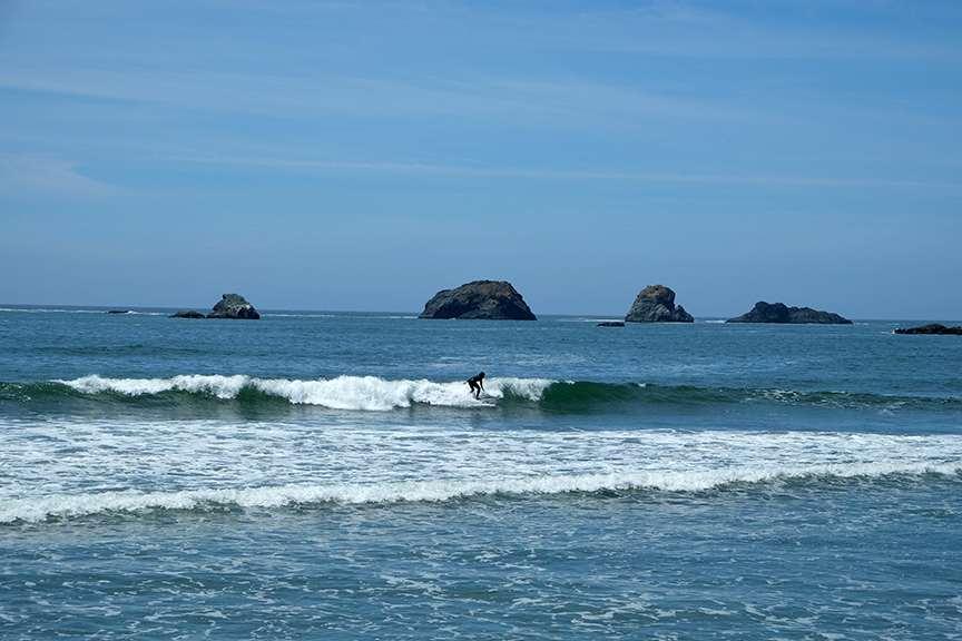 catching a wave just north of Crescent City