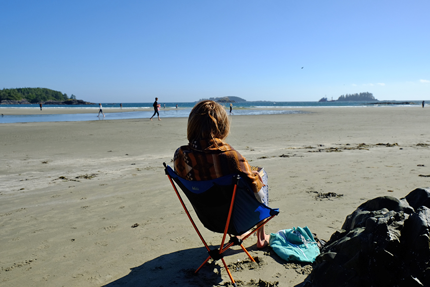 taking it all in at MacKenzie beach at Bella Pacifica campgrounds