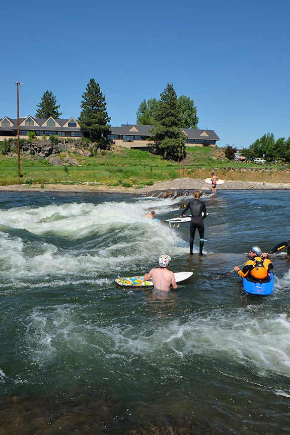 Kaspar getting ready to try the wave