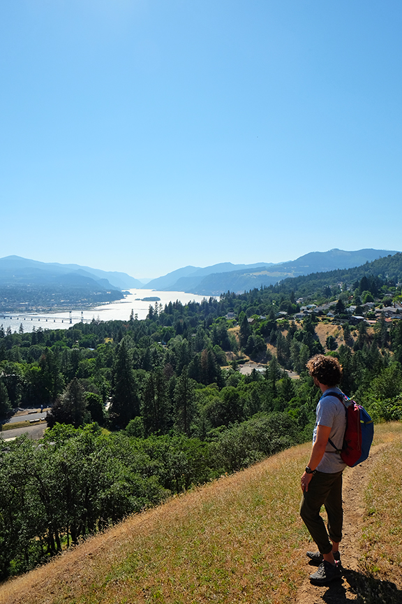 checking out the views of Hood River from White Salmon