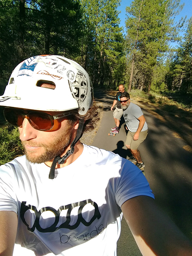 Kaspar skating the lava lands with some old friends