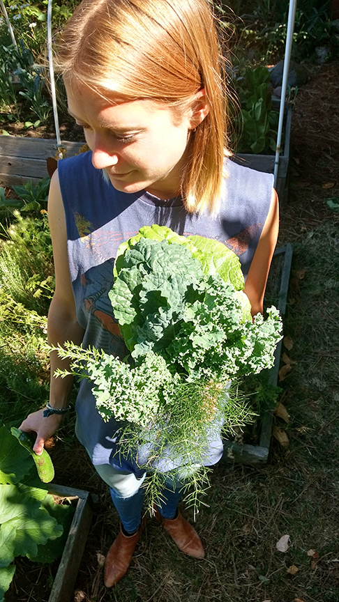 gathering some produce for the long cross country drive