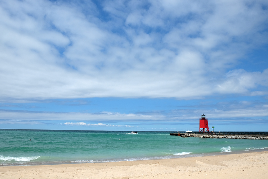 lighthouse at Lake Michigan