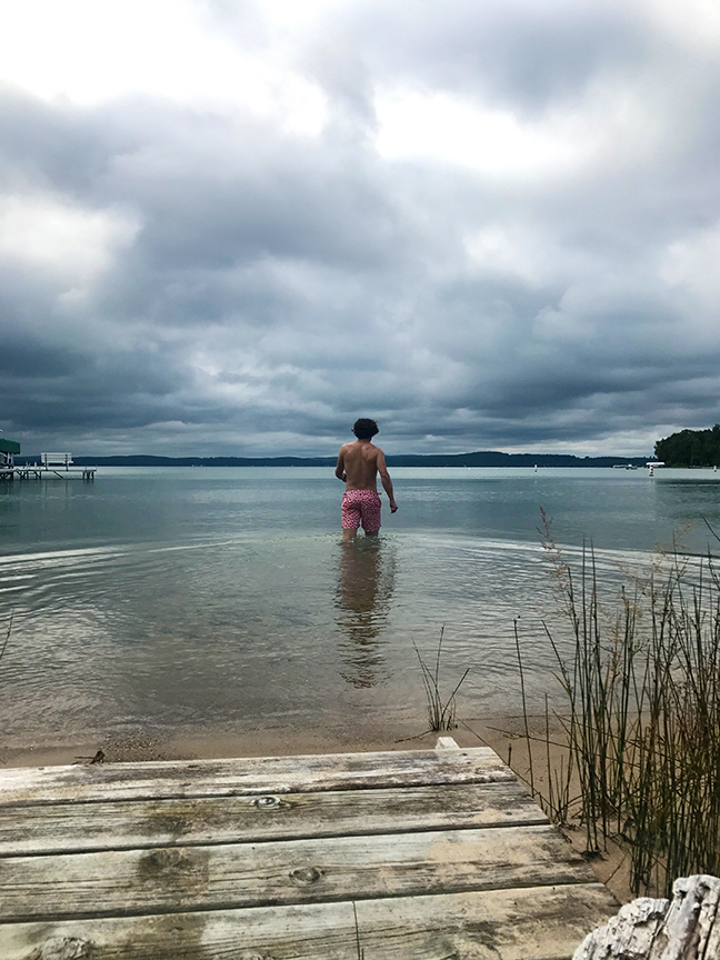 taking a dip in Lake Charlevoix