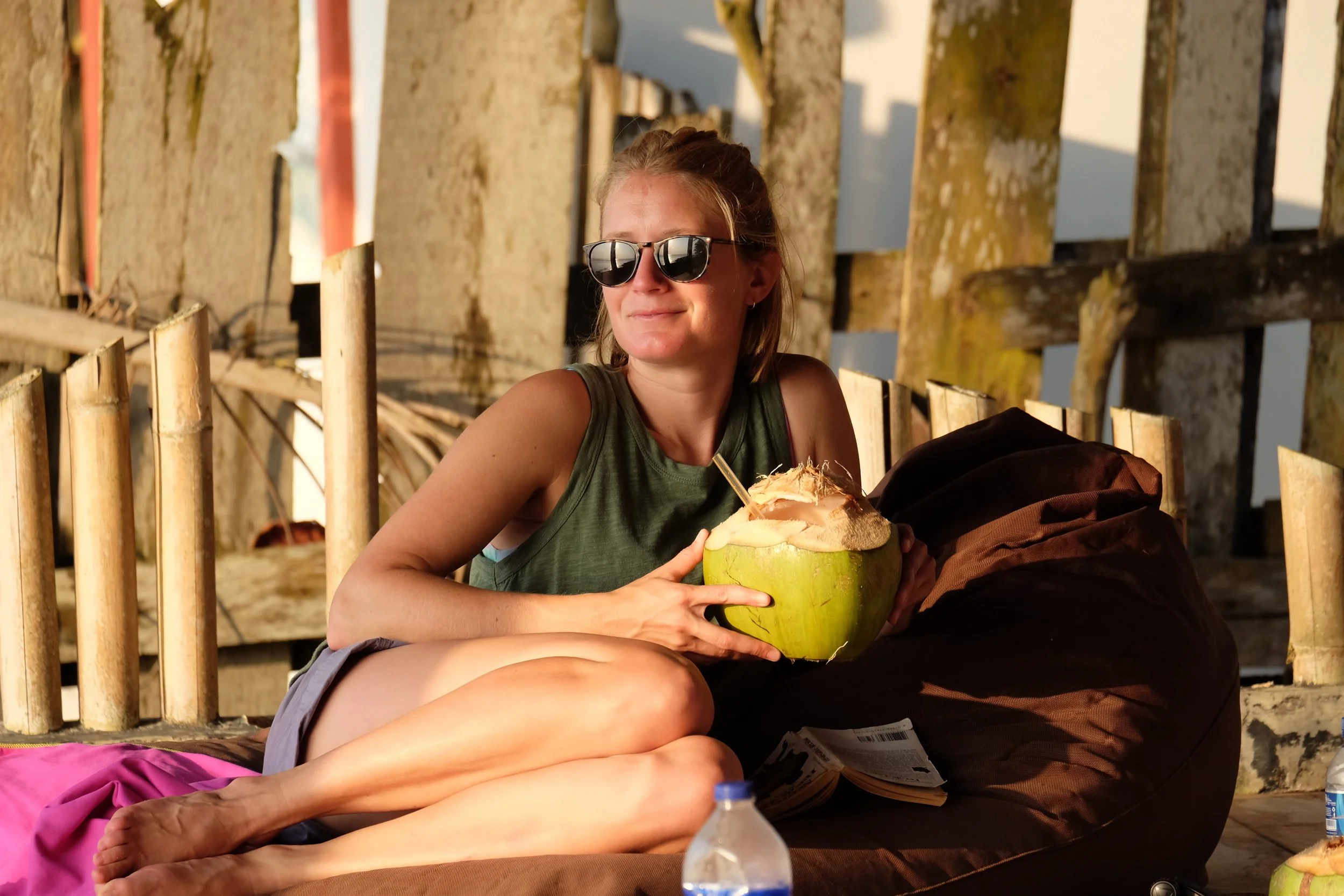 Ali practicing "la dolce far niente" at the Ujung Bocur in Sumatra