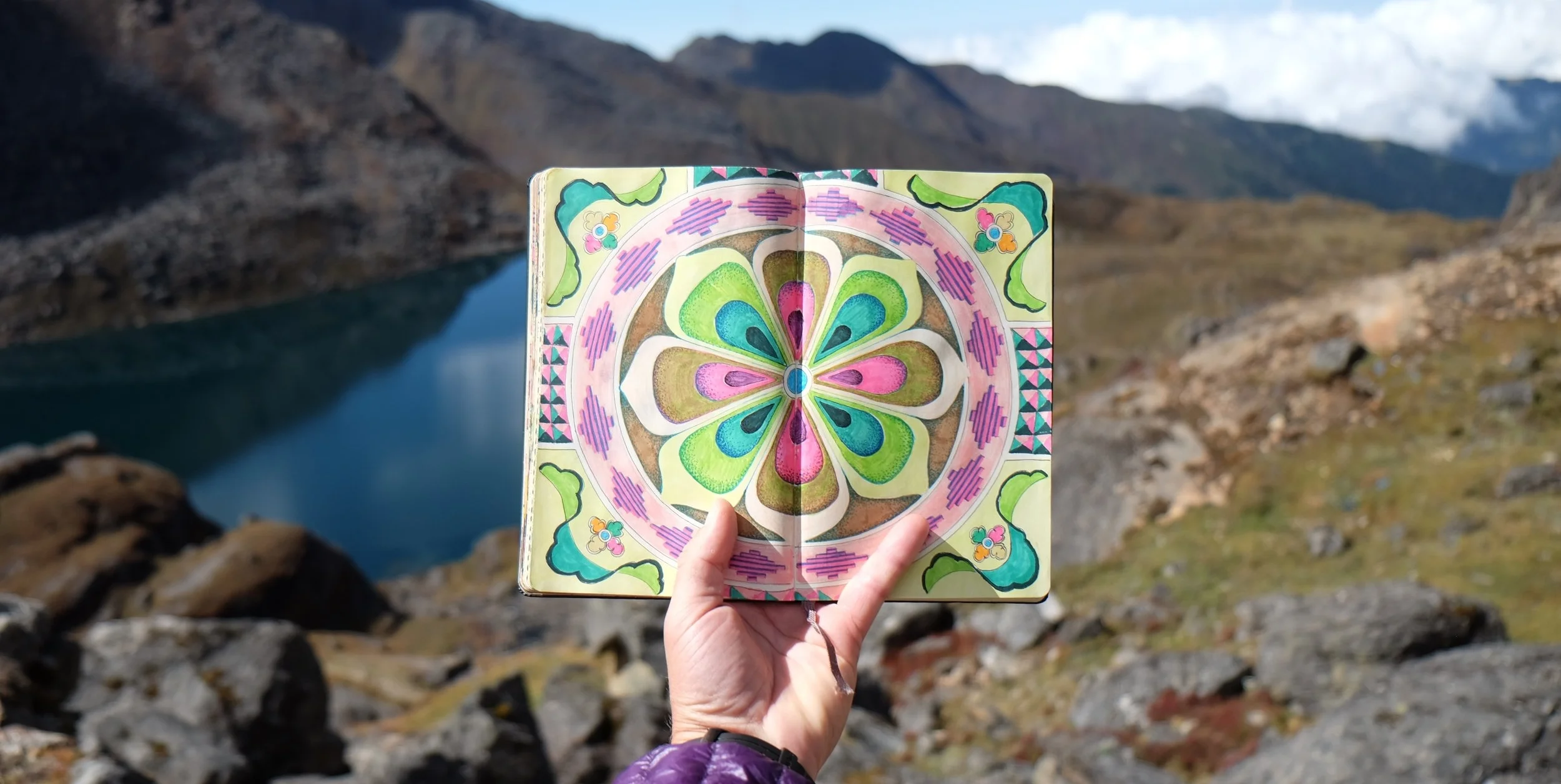 A finished sketch that was started in Bhutan