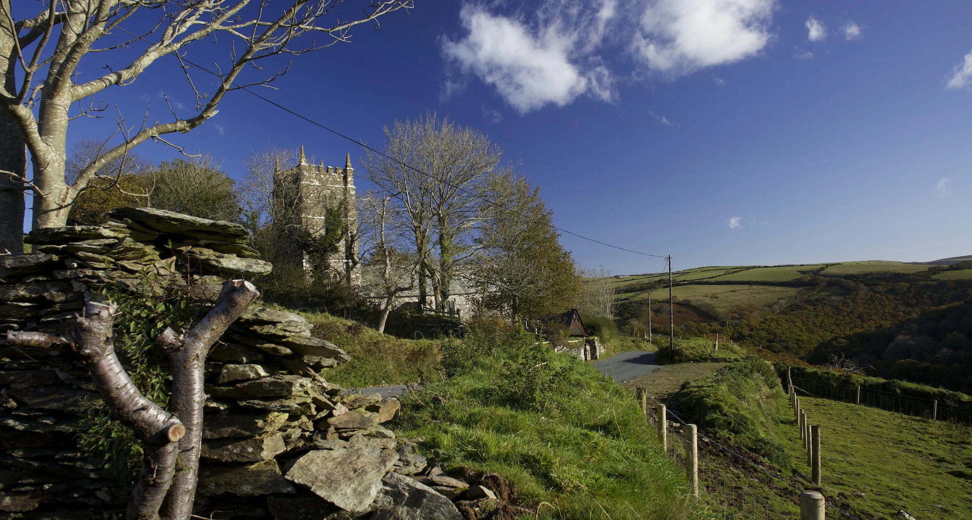 Brendon Church above Brendon Valley