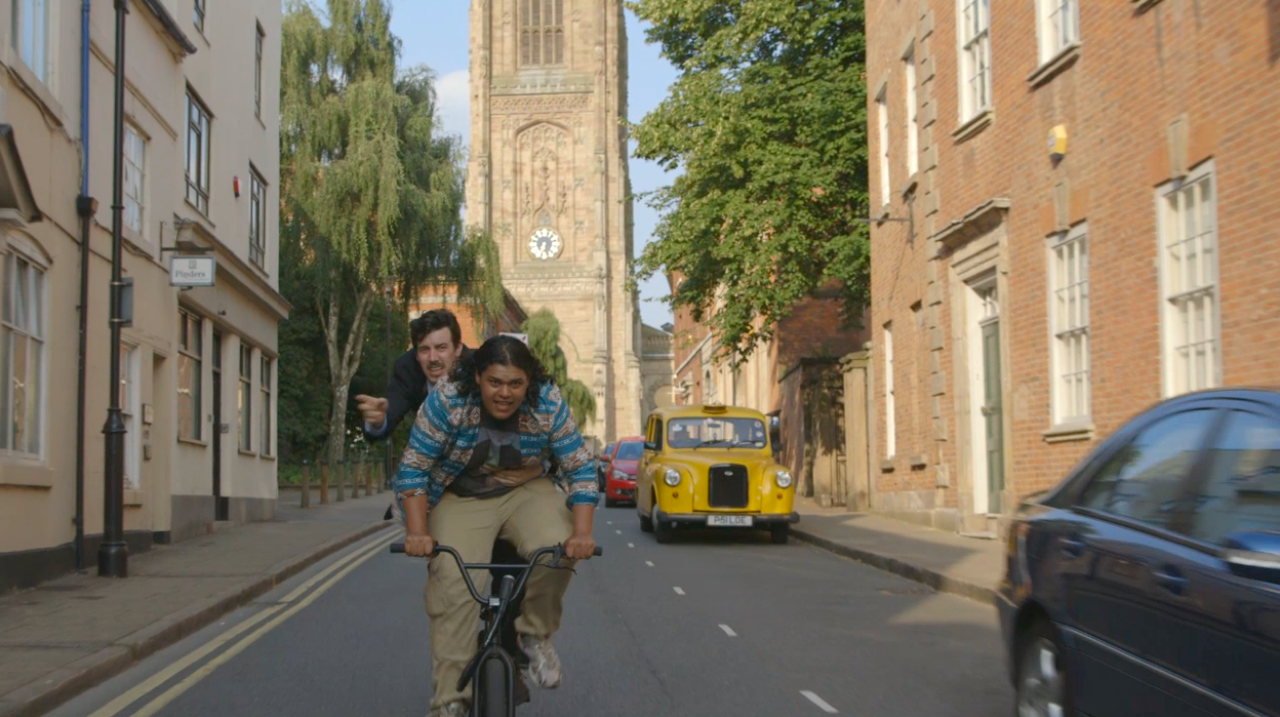 2) Sitcom characters Ben (Joseph Maudsley) and Josh (Ed Kear) in the Cathedral Quarter.png