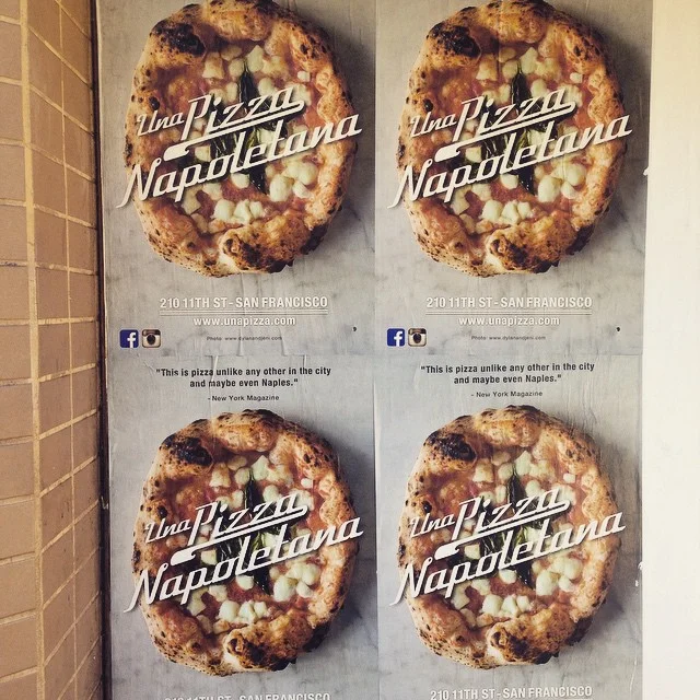 So it's an ad for a pizza place in SF on an Oakland street. Hm. #2milesoftelegraph
