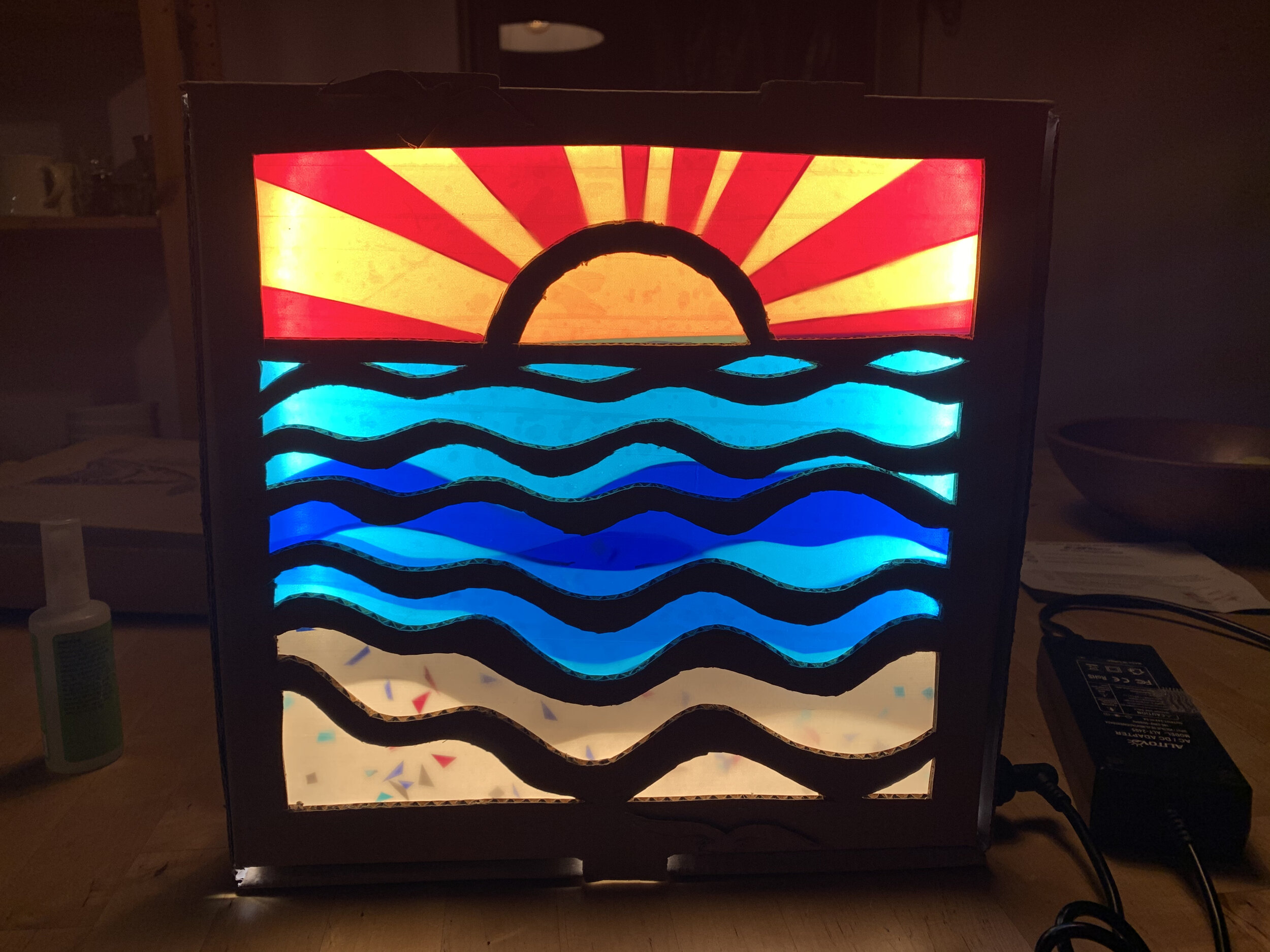 Pizza Box Light : Beach Sunrise 