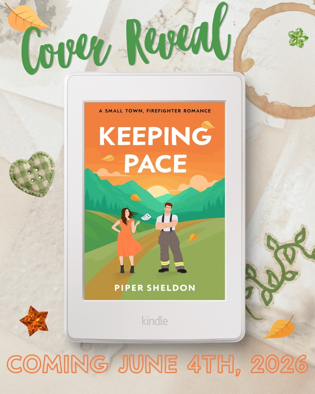 I CAN FINALLY SHARE!!🧡💚 
A little over a month from now you can read Sophie and Pace&rsquo;s love story. When I tell you this one was written all heart I mean it. 
A sizzling slow burn romance with Cozy Creek&rsquo;s resident hottie firefighter, Pa