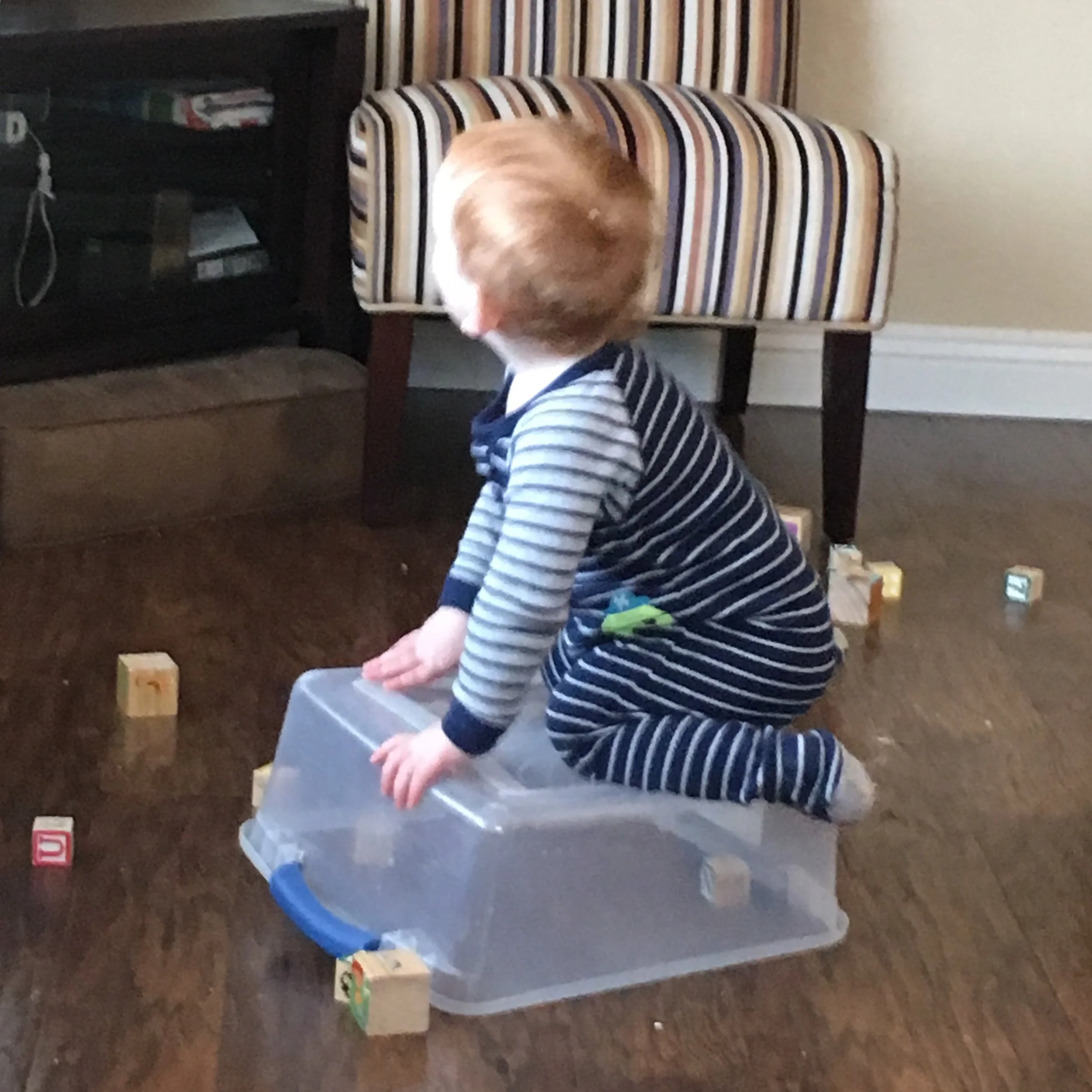Joshua on a box.