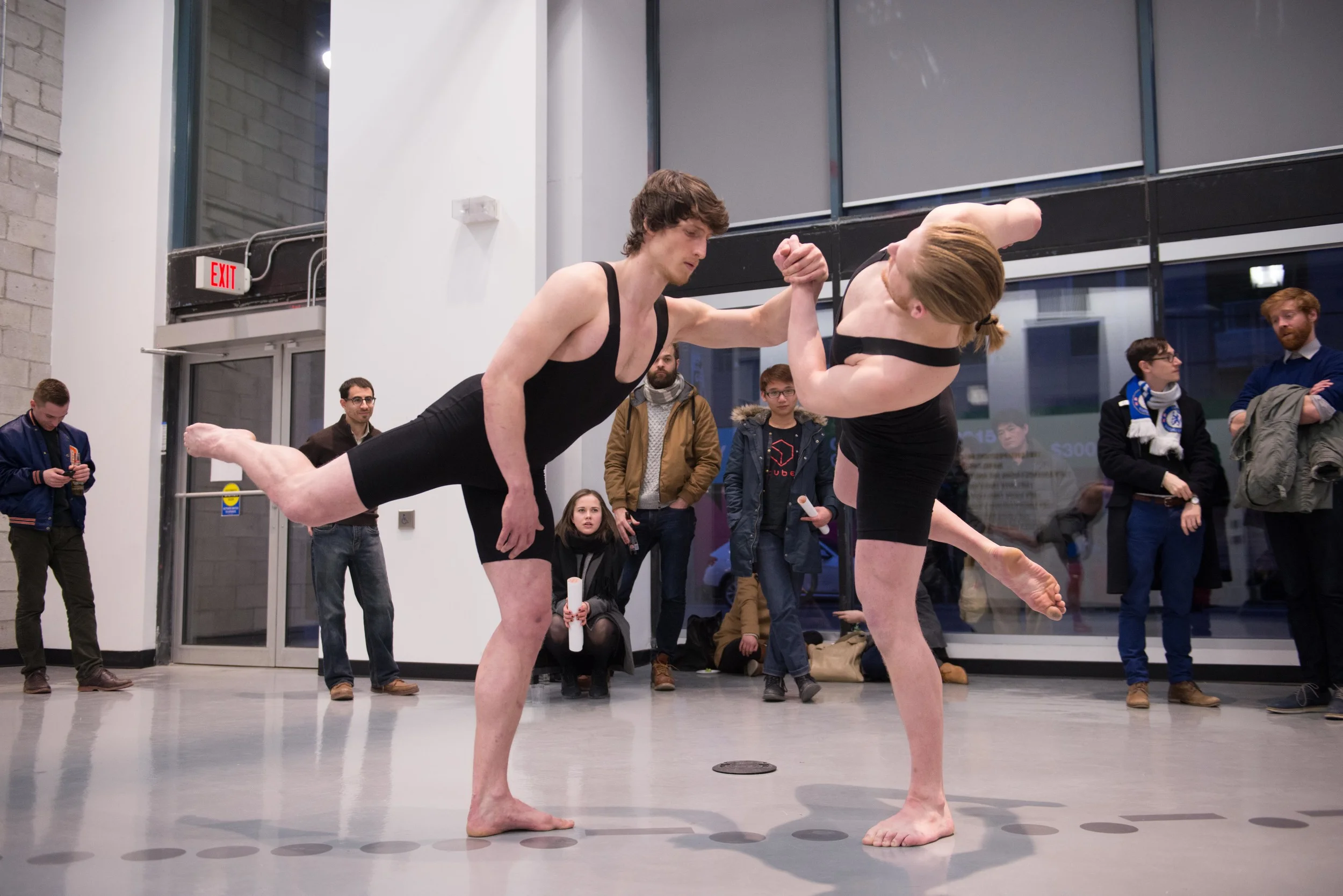 Brendan Fernandes, Encomium, 2015. Performed by Damian Norman (left) and Sky Fairchild-Waller (right). Photo Henry Chan.