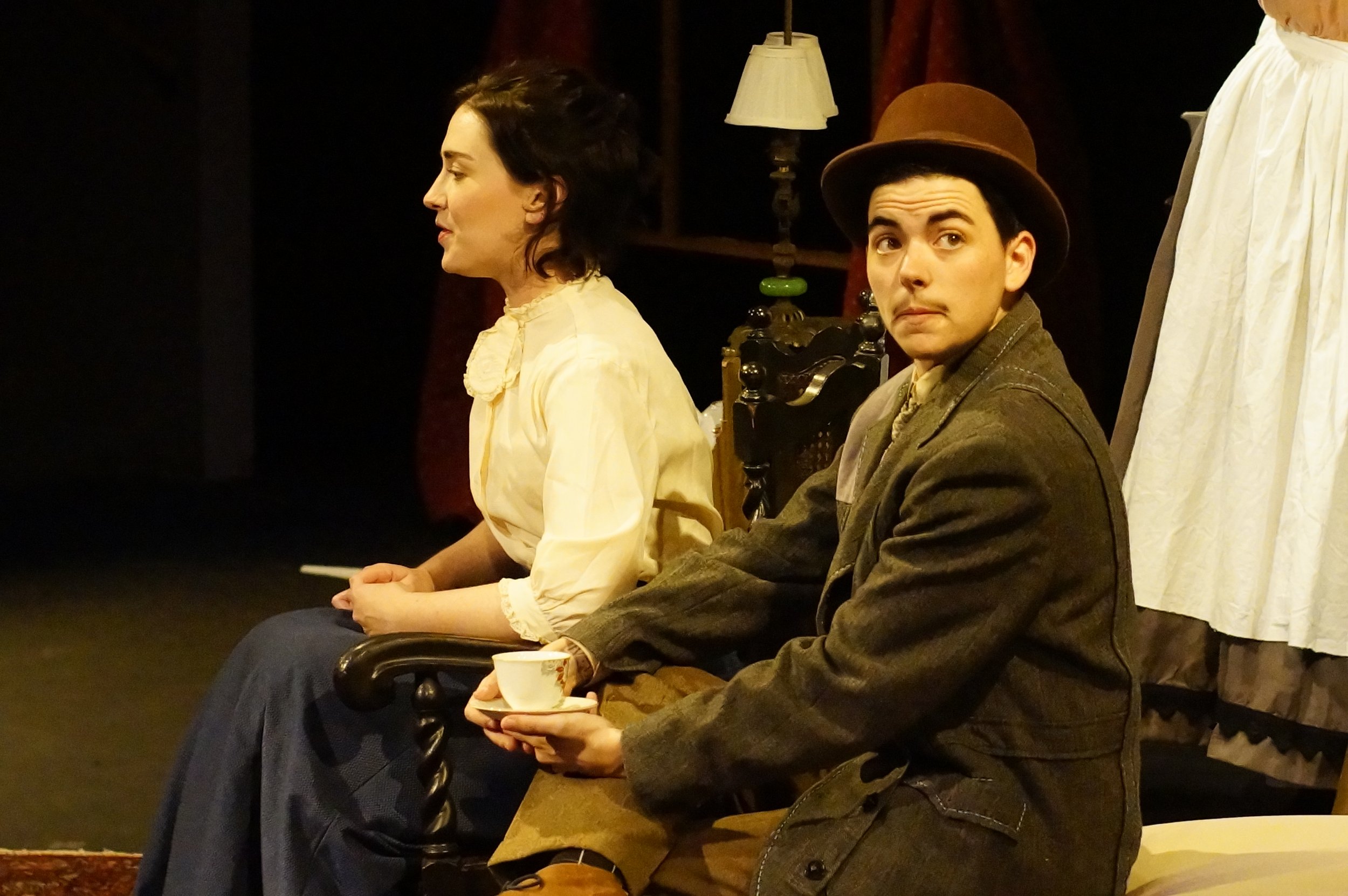 Moira Quigley as "Mrs. Givings" &amp; Liam Ezra Dickinson as "Leo Irving"