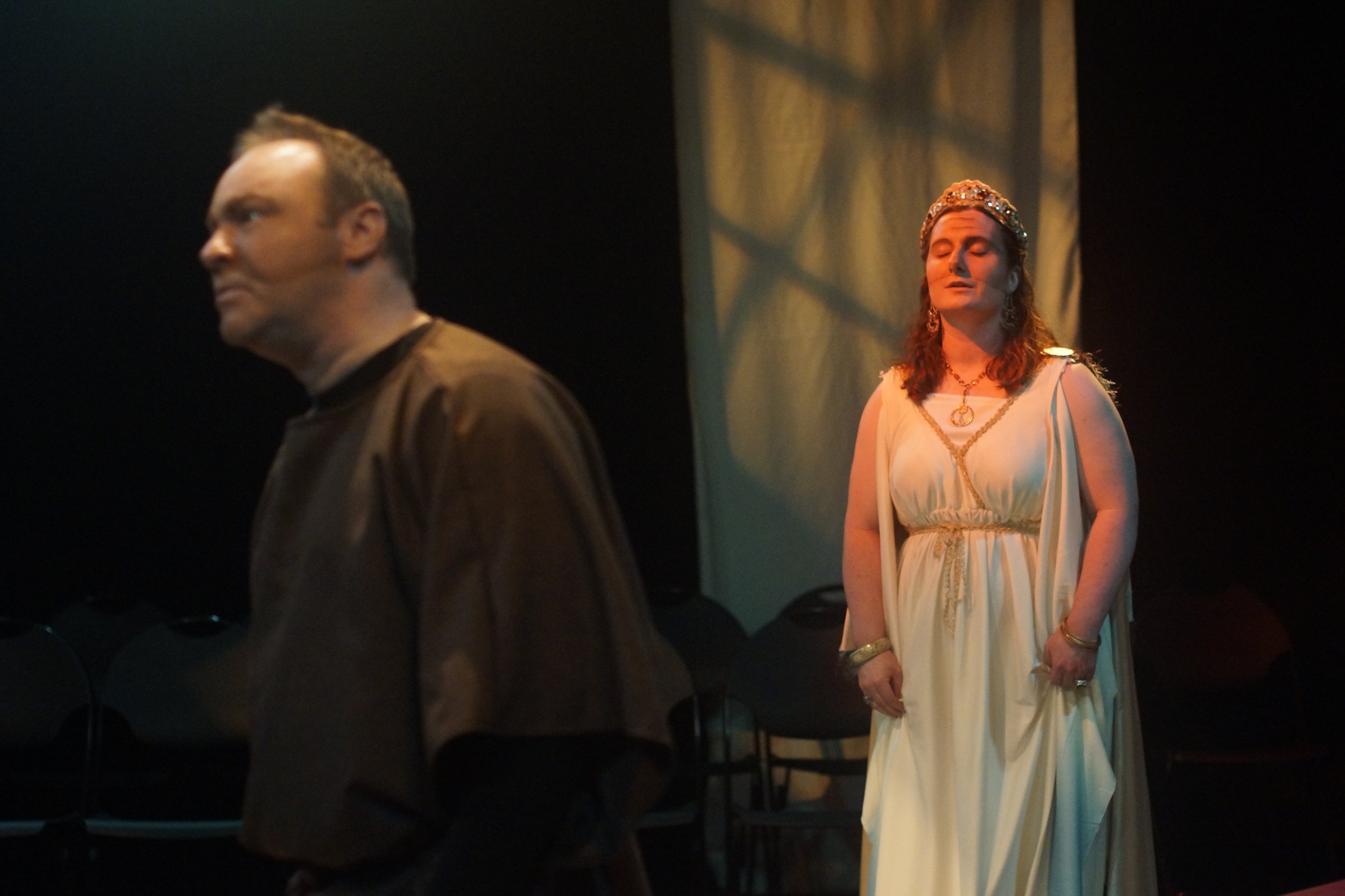 George Soulnier as "Chorus Leader" &amp; Lauren Connolly as "Iocasta"