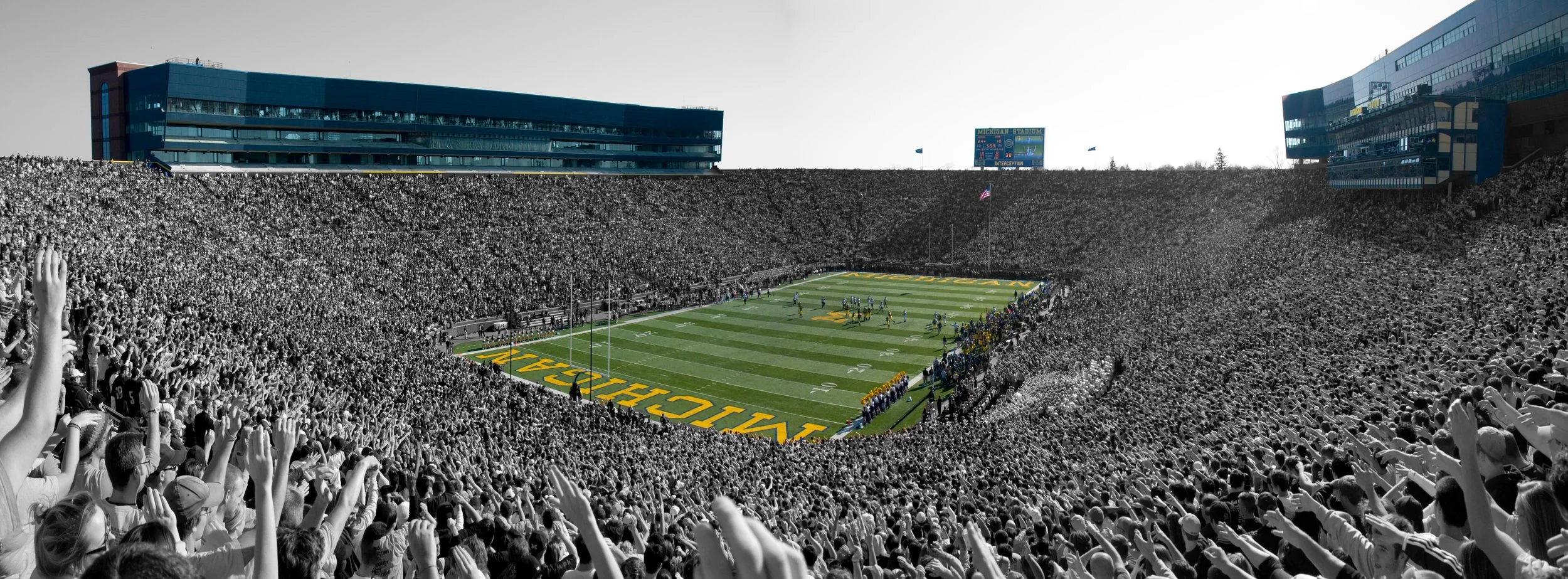  7 NOV 2009: An artistic panoramic of Michigan Stadium during the Big Ten clash between Michigan and Purdue. 