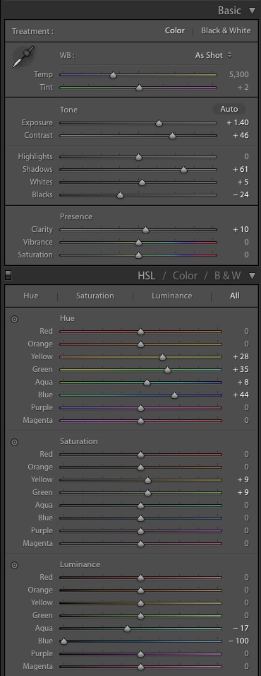 LR settings