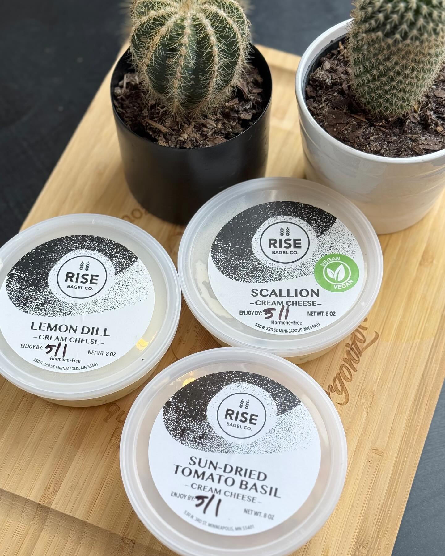 We are SO grateful for all your support each day @ Rise! Our staff &amp; team are working hard to make sure we serve you the freshest organic bagels, sandwiches, and coffee each &amp; every day!

Our cream cheese spreads are always available via in-p