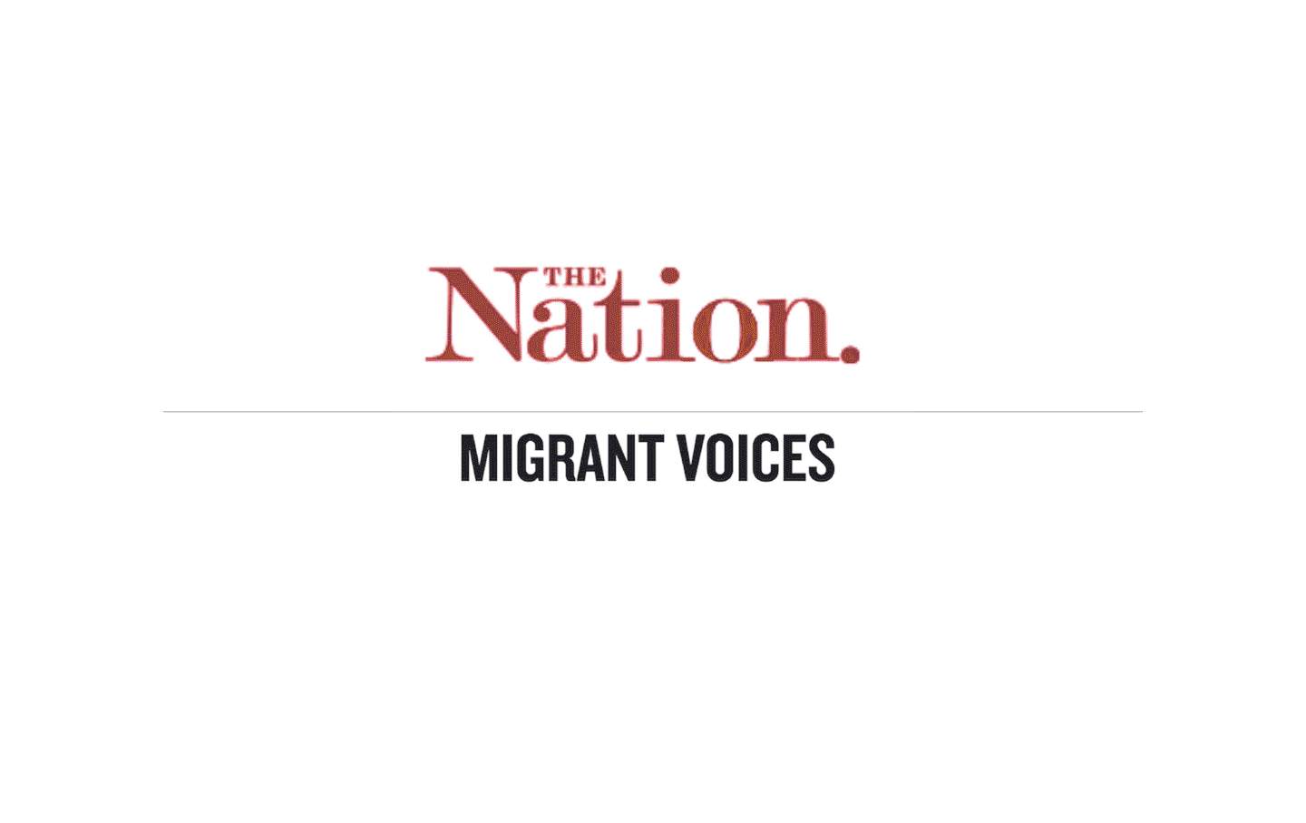 Migrant Voices for The Nation