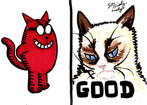 Of course Grumpy Cat would get along with Catbert, Evil HR Director.