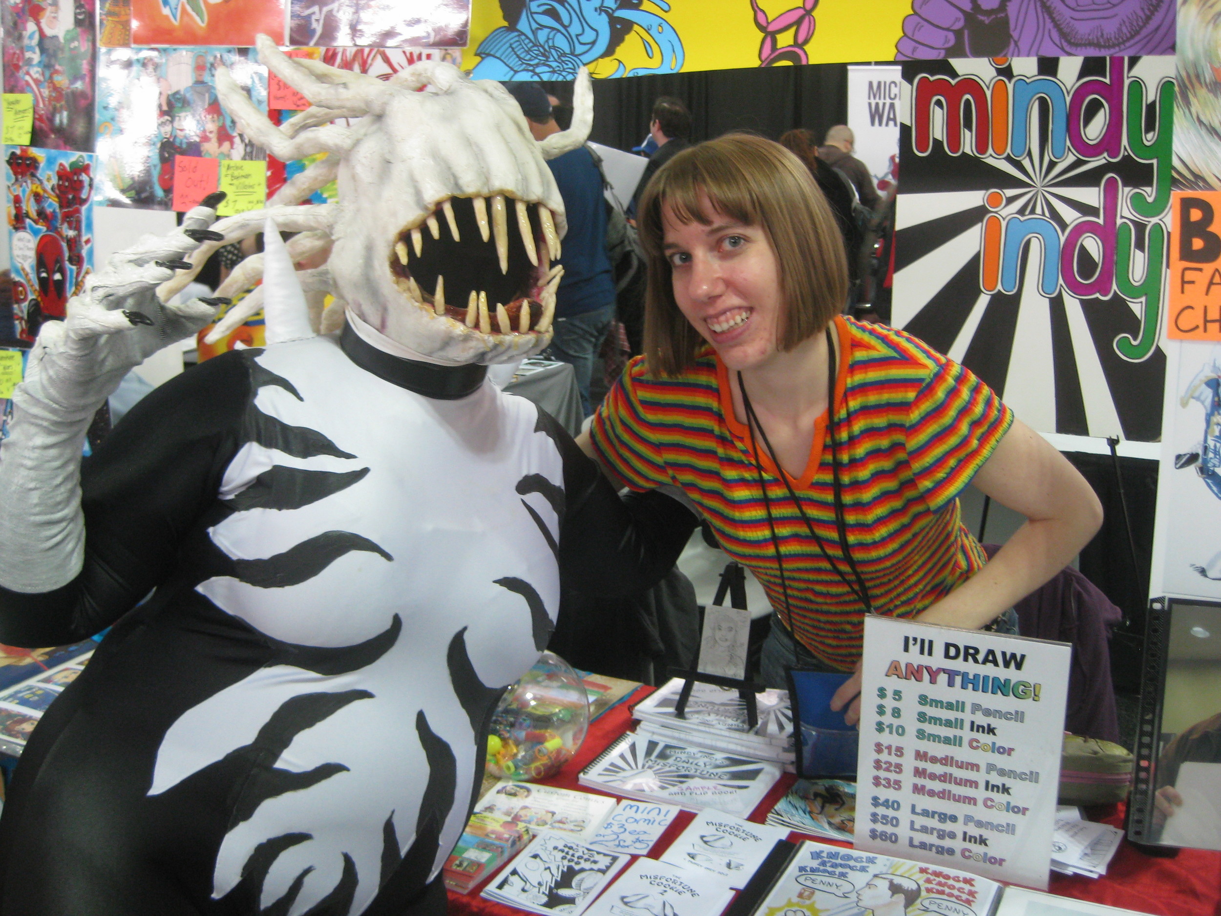 This lady met me 2 years ago at the Bronx comic con and is a costume designer. She had an awesome voice alternator thing that really sounded like an alien!